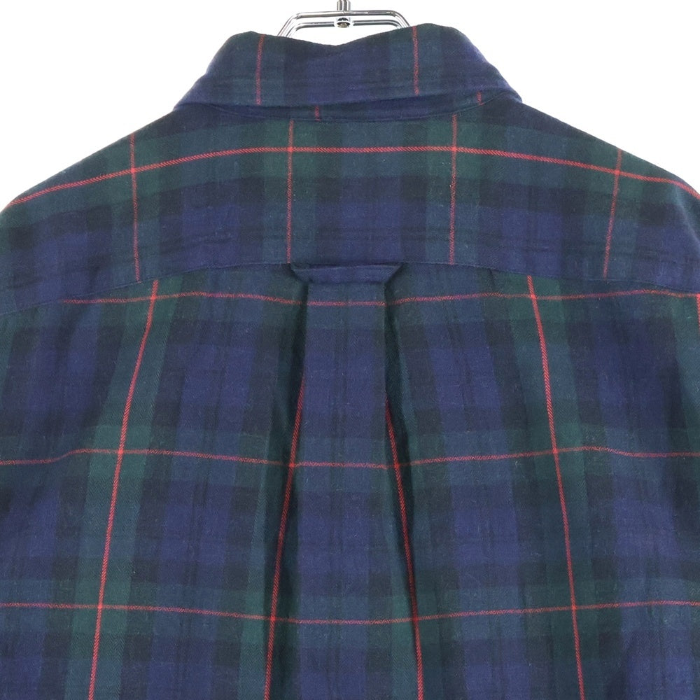 FAT(エフエーティー) ヘリンボーンフランネル 長袖チェックシャツ ネイビー/グリーン F31810-SH03-AB