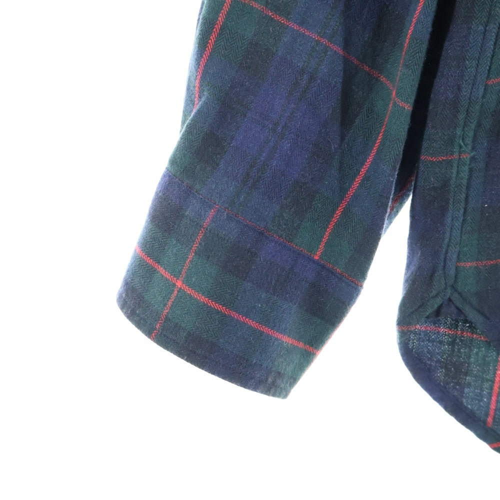 FAT(エフエーティー) ヘリンボーンフランネル 長袖チェックシャツ ネイビー/グリーン F31810-SH03-AB