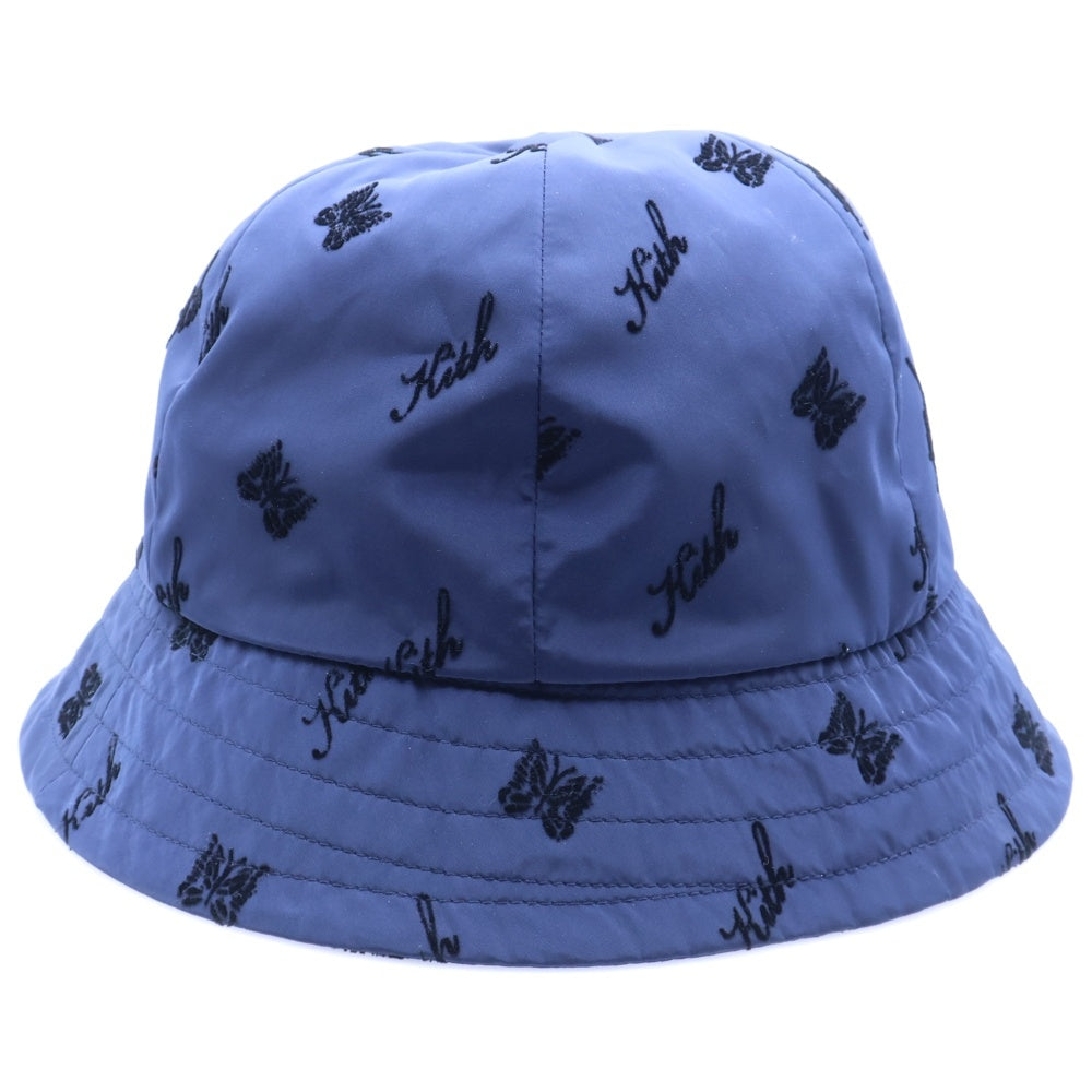 Needles(ニードルス) ×KITH キス 総柄 ナイロン バケットハット 帽子 ブルー LQ358