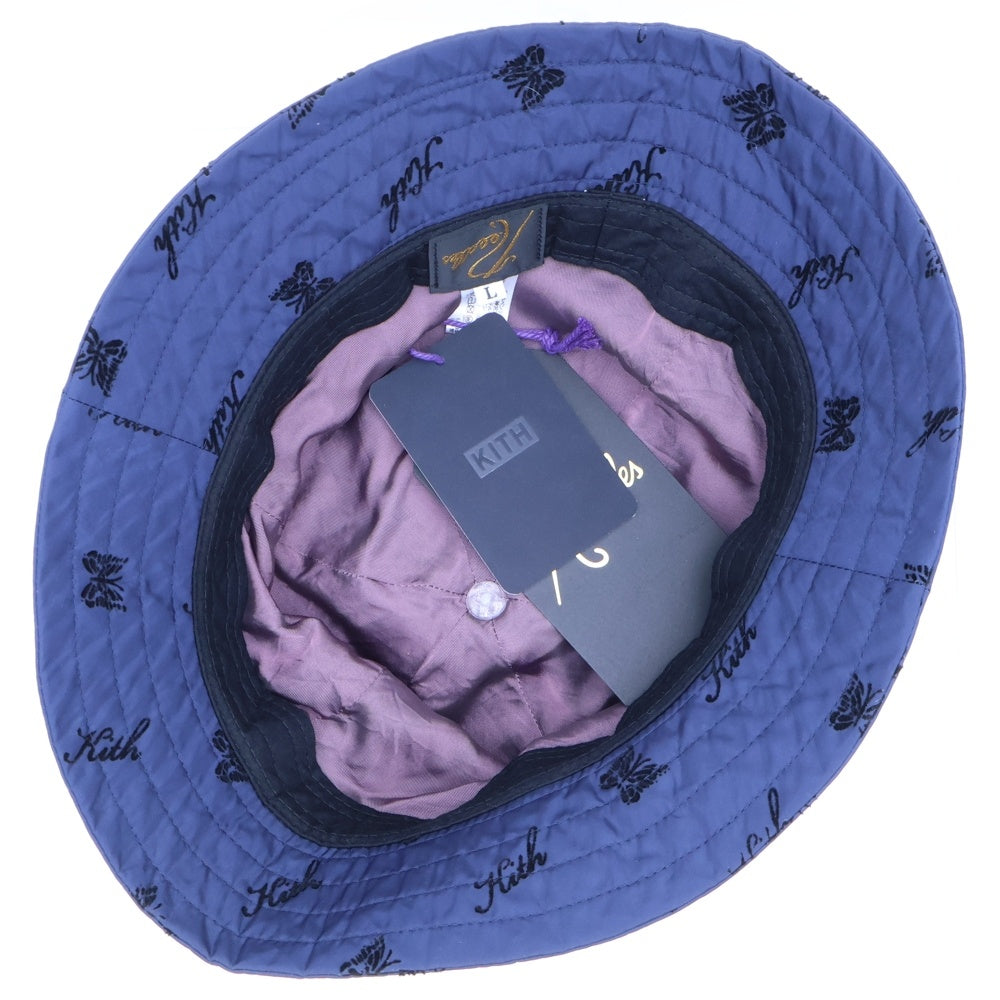 Needles(ニードルス) ×KITH キス 総柄 ナイロン バケットハット 帽子 ブルー LQ358