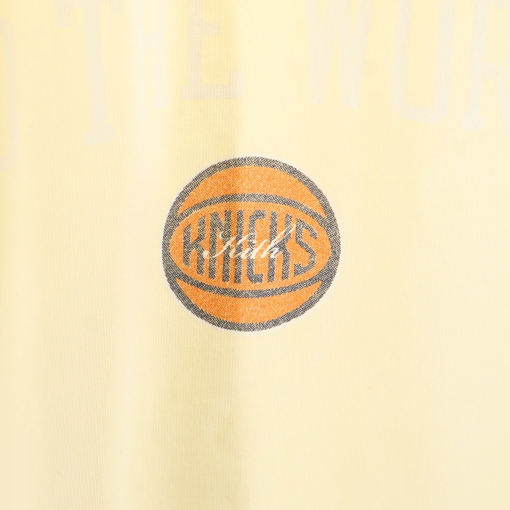 KITH(キス) New York Knicks NY To The World Vintage Tee ニューヨークニックス ヴィンテージ加工 プリントTシャツ 半袖カットソー アイボリー