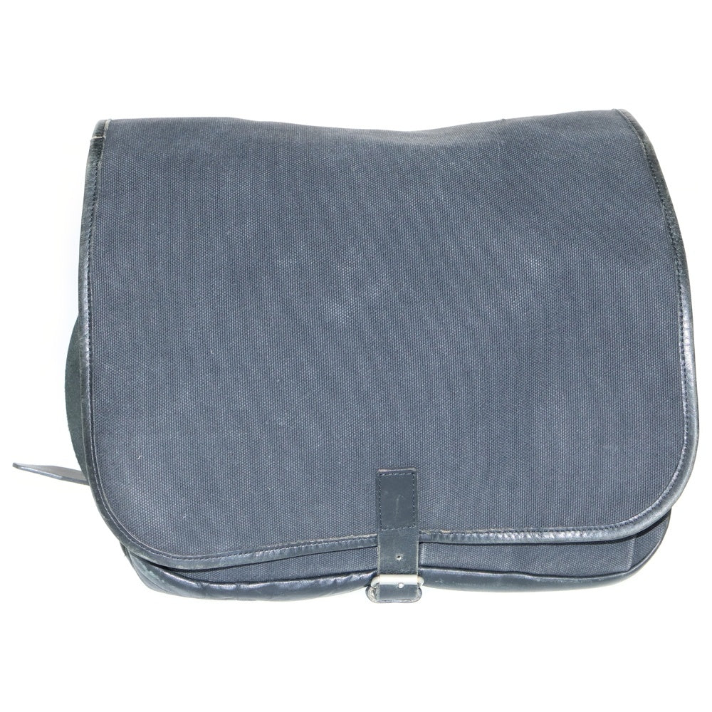 COMME des GARCONS HOMME(コムデギャルソンオム) 90S 田中オム期 コットンレザー切替 ショルダーバッグ メッセンジャーバッグ ブラック