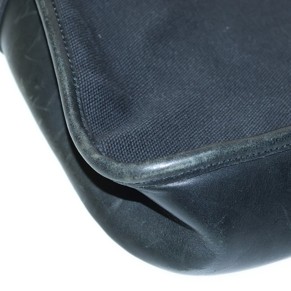 COMME des GARCONS HOMME(コムデギャルソンオム) 90S 田中オム期 コットンレザー切替 ショルダーバッグ メッセンジャーバッグ ブラック