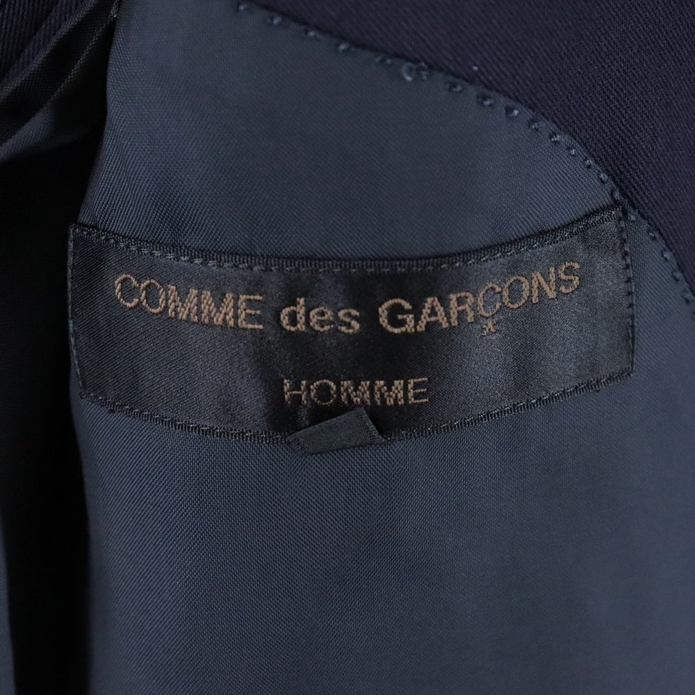 COMME des GARCONS HOMME(コムデギャルソンオム) 91SS ダブルブレスト ウールテーラードジャケット 2タックウールスラックス セットアップスーツ ネイビー AD1990 HS-11001M