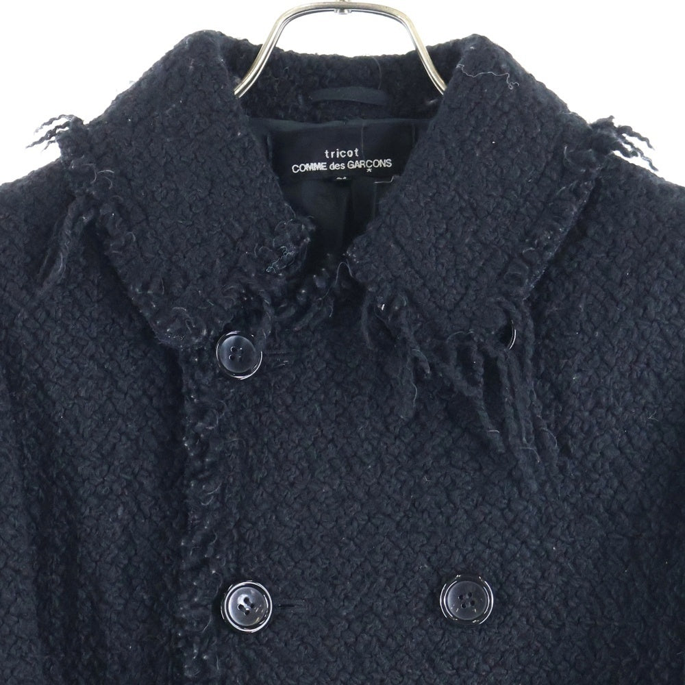 tricot COMME des GARCONS(トリコ コム デ ギャルソン) 02AW ウールツイードジャケット ピーコート ブラック TH-J017 AD2002