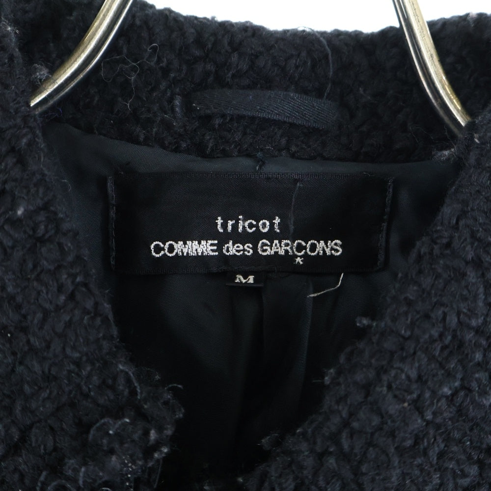 tricot COMME des GARCONS(トリコ コム デ ギャルソン) 02AW ウールツイードジャケット ピーコート ブラック TH-J017 AD2002