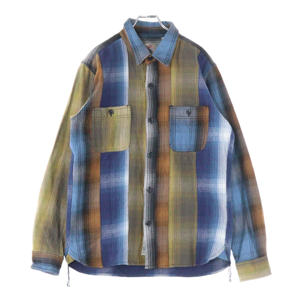 HOUSTON(ヒューストン) クレイジーオンブレチェックビエラ 長袖 シャツ マルチ 40763CZ