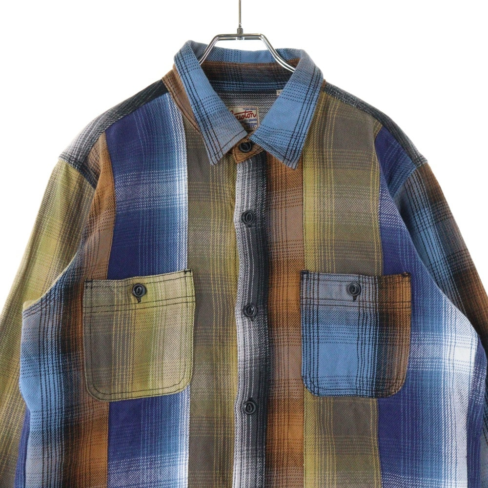 HOUSTON(ヒューストン) クレイジーオンブレチェックビエラ 長袖 シャツ マルチ 40763CZ