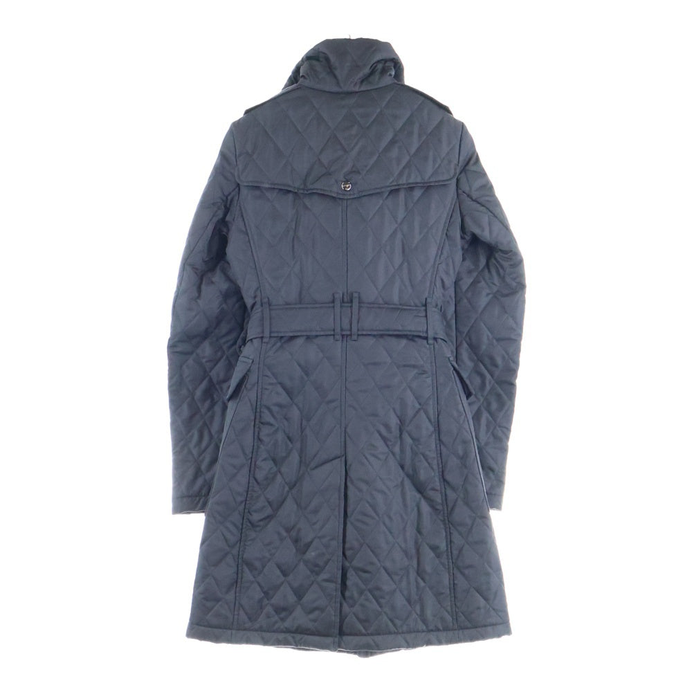 BURBERRY LONDON(バーバリーロンドン) イングランド製 裏地ノバチェック スタンドカラー キルティングコート ブラック レディース 1004914