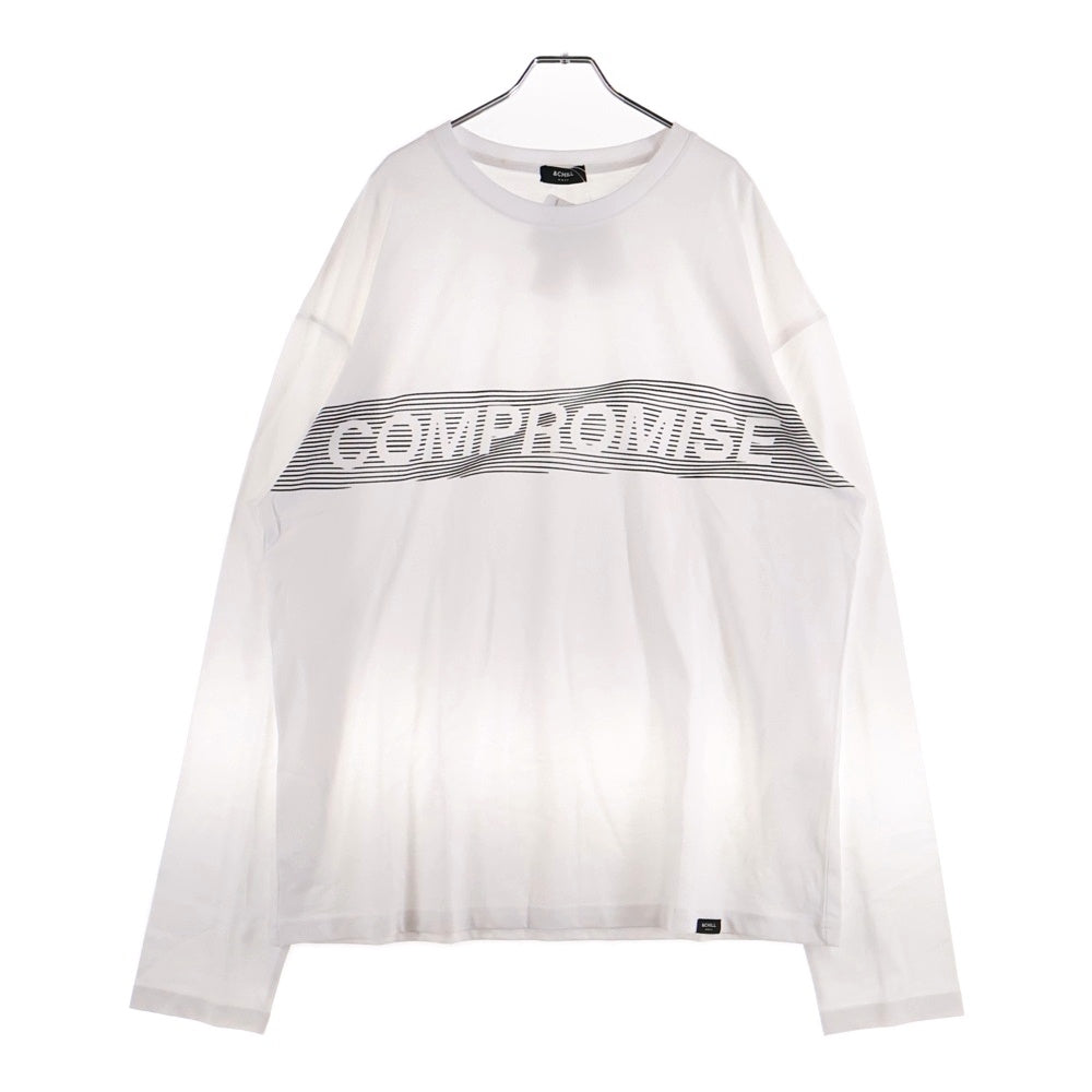 &CHILL(アンドチル) COMPROMISE アンドチル フロントプリント クルーネック 長袖Tシャツ カットソー ホワイト OCHI9T032-F-11