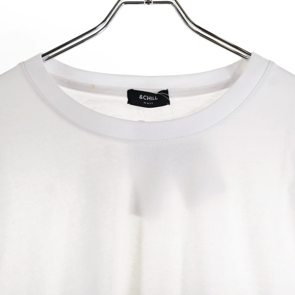 &CHILL(アンドチル) COMPROMISE アンドチル フロントプリント クルーネック 長袖Tシャツ カットソー ホワイト OCHI9T032-F-11