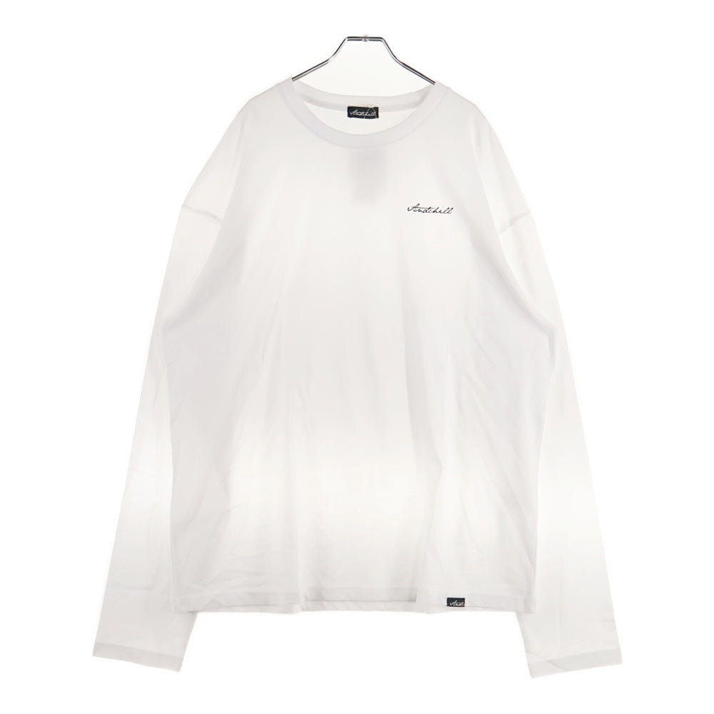 NO BRAND(ノーブランド) &CHILL アンドチル フロントプリント クルーネック 長袖Tシャツ カットソー ホワイト OCHI9T031-F-11