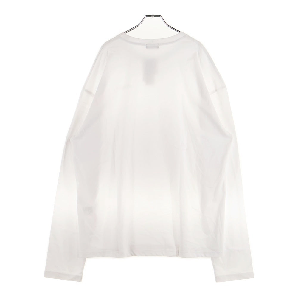 NO BRAND(ノーブランド) &CHILL アンドチル フロントプリント クルーネック 長袖Tシャツ カットソー ホワイト OCHI9T031-F-11