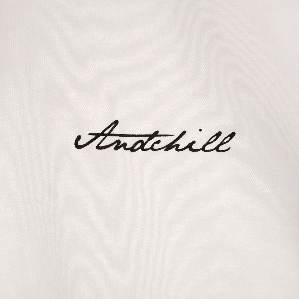 NO BRAND(ノーブランド) &CHILL アンドチル フロントプリント クルーネック 長袖Tシャツ カットソー ホワイト OCHI9T031-F-11