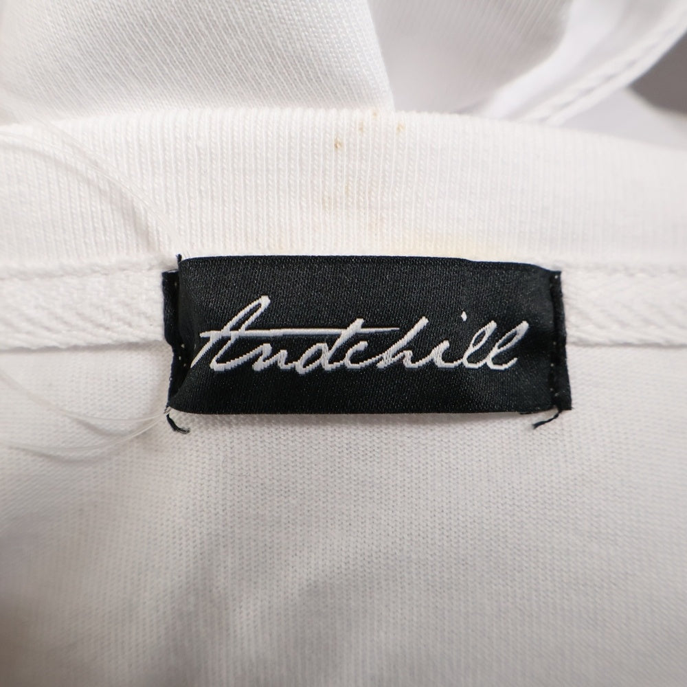 NO BRAND(ノーブランド) &CHILL アンドチル フロントプリント クルーネック 長袖Tシャツ カットソー ホワイト OCHI9T031-F-11