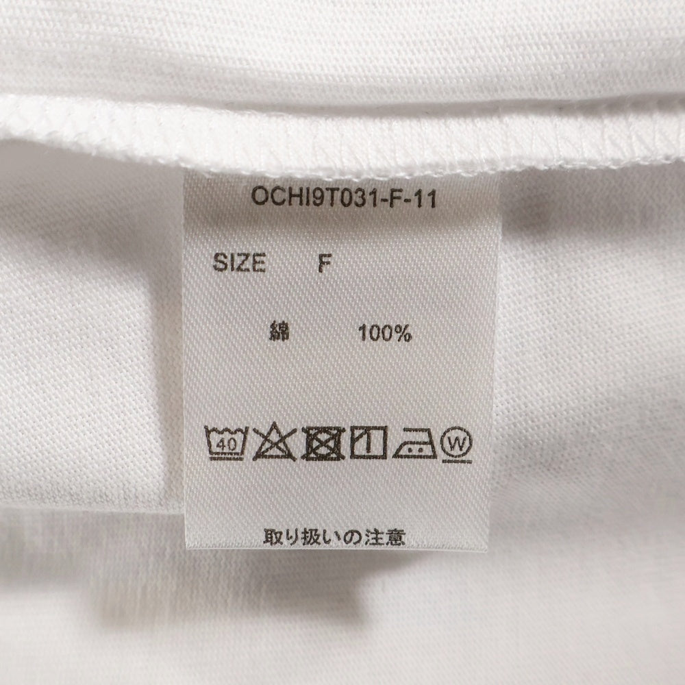 NO BRAND(ノーブランド) &CHILL アンドチル フロントプリント クルーネック 長袖Tシャツ カットソー ホワイト OCHI9T031-F-11