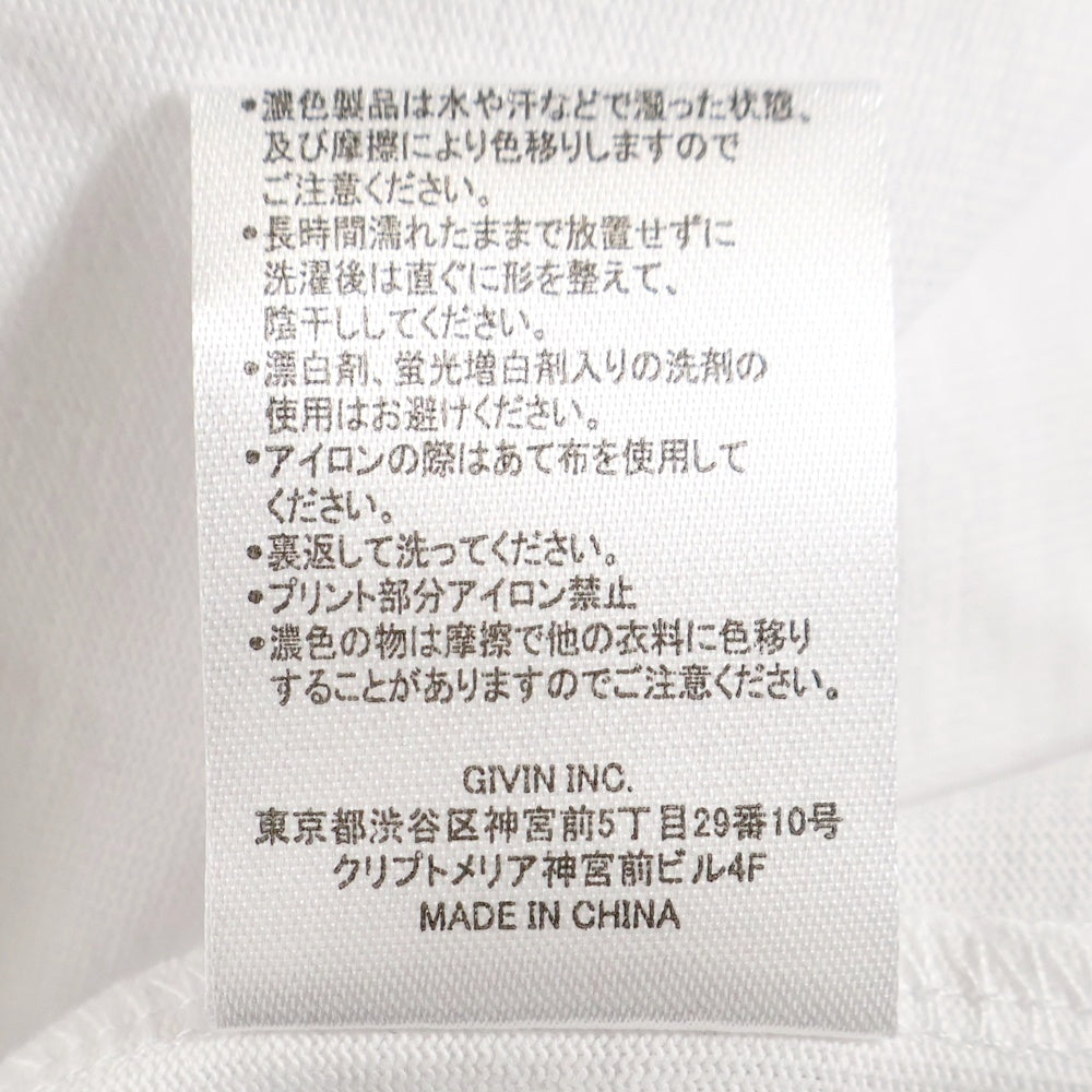 NO BRAND(ノーブランド) &CHILL アンドチル フロントプリント クルーネック 長袖Tシャツ カットソー ホワイト OCHI9T031-F-11