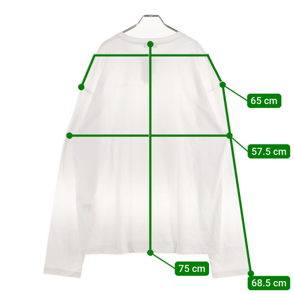 NO BRAND(ノーブランド) &CHILL アンドチル フロントプリント クルーネック 長袖Tシャツ カットソー ホワイト OCHI9T031-F-11