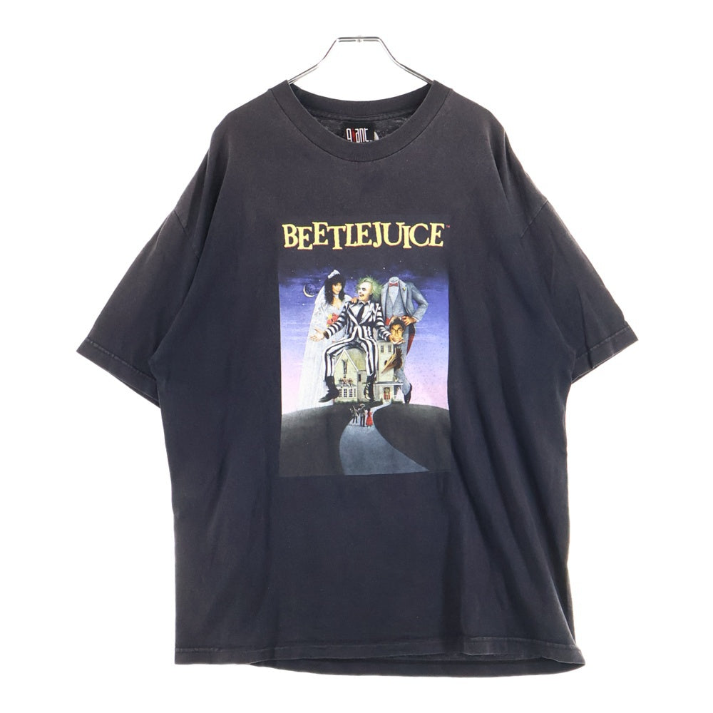 VINTAGE(ヴィンテージ) 90S BEETLE JUICE MOVIE TEE ビートルズジュース ムービー プリント クルーネック 半袖Tシャツ カットソー ブラック