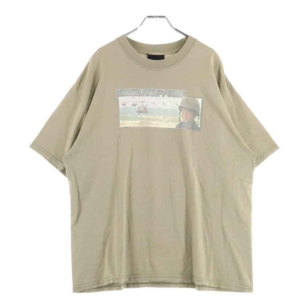 VINTAGE(ヴィンテージ) 90S 地獄の黙示録 Charlie Don't Surf MOVIE TEE チャーリー ドント サーフ ムービー プリント クルーネック 半袖Tシャツ カットソー カーキ