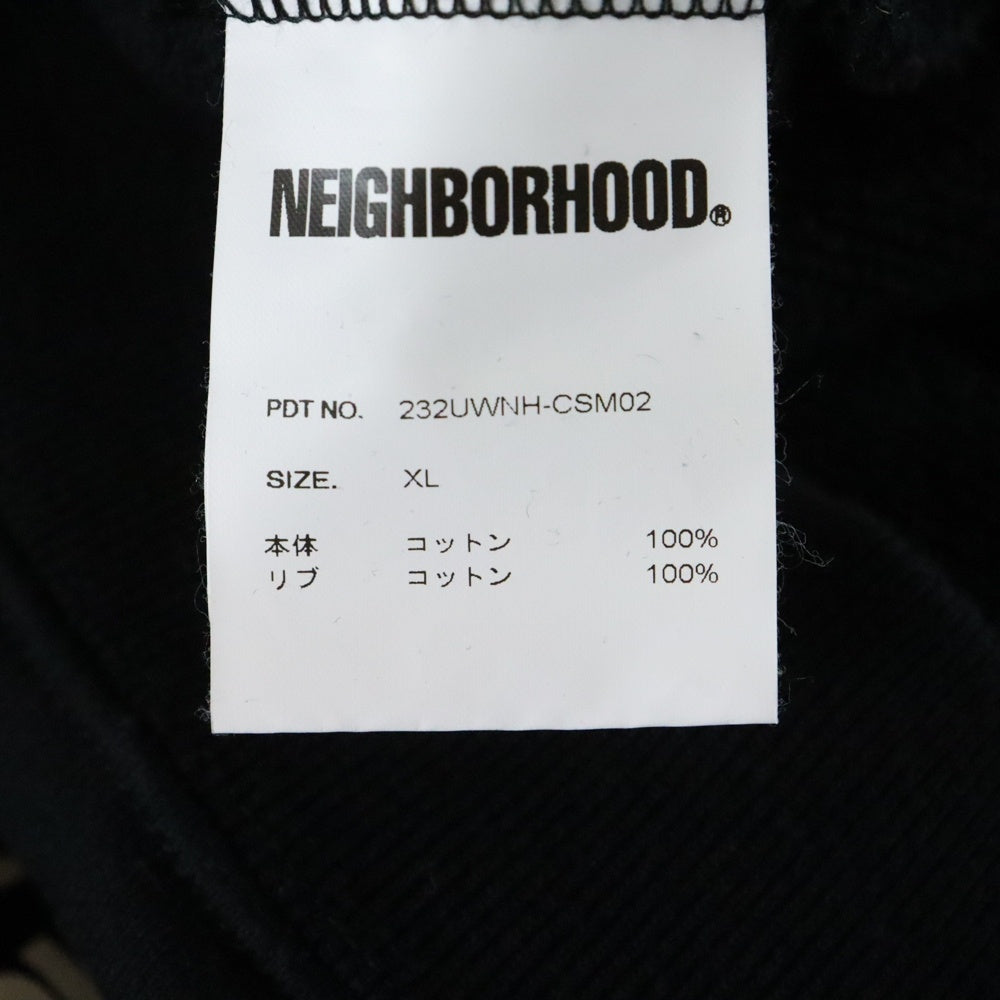 NEIGHBORHOOD(ネイバーフッド) 23AW CLASSIC SWEATSHIRT LS ロゴプリント クルーネック コットン クラシック スウェット トレーナー ブラック 232UWNH-CSM02