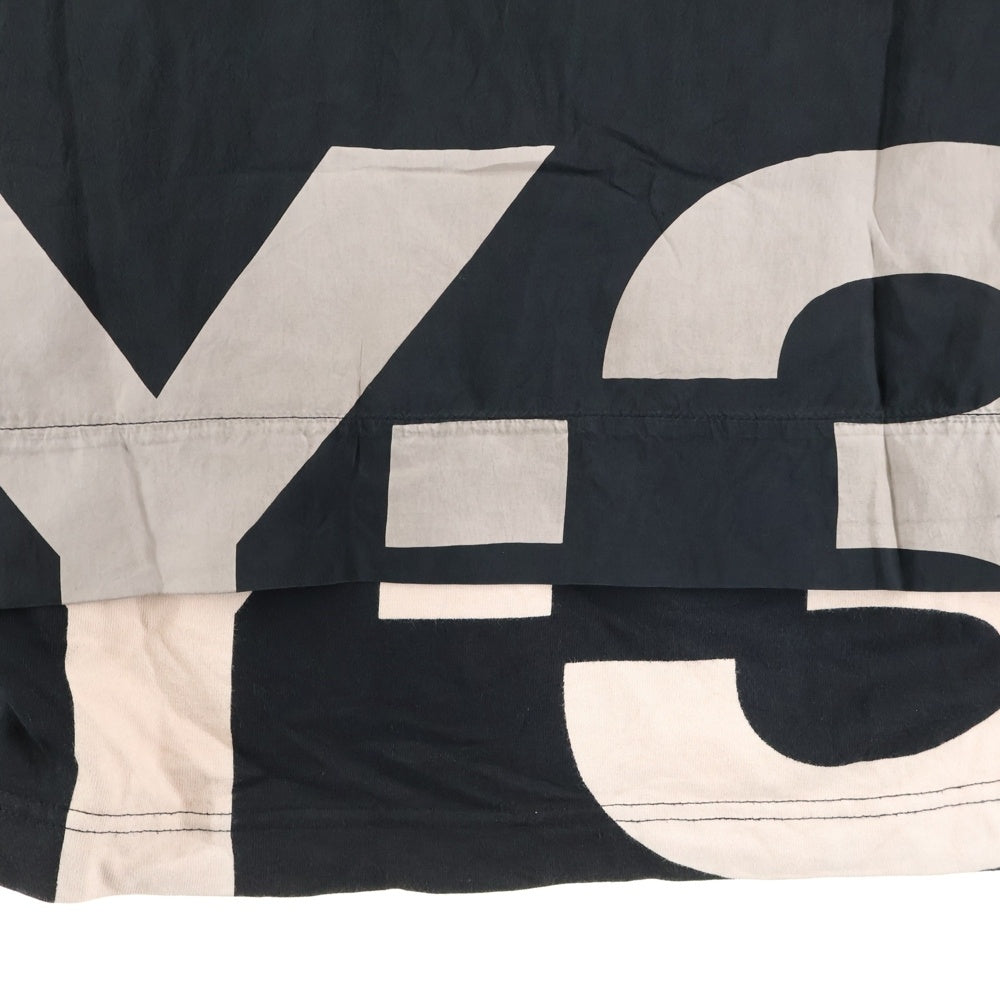 Y-3(ワイスリー) M SHADE RAW JERSEY GFX SS TEE LOGO シェード ロージャージー レイヤード バックロゴ 半袖Tシャツ カットソー ブラック GV6083