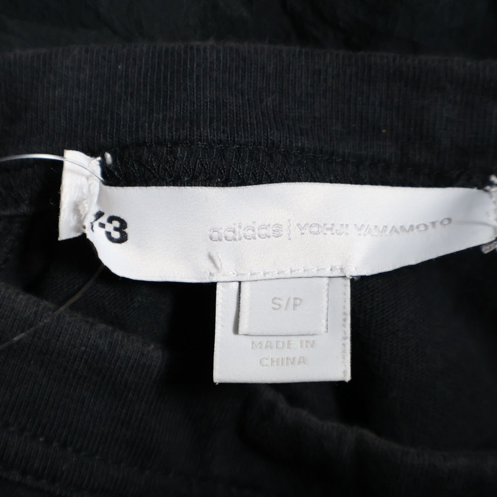 Y-3(ワイスリー) M SHADE RAW JERSEY GFX SS TEE LOGO シェード ロージャージー レイヤード バックロゴ 半袖Tシャツ カットソー ブラック GV6083
