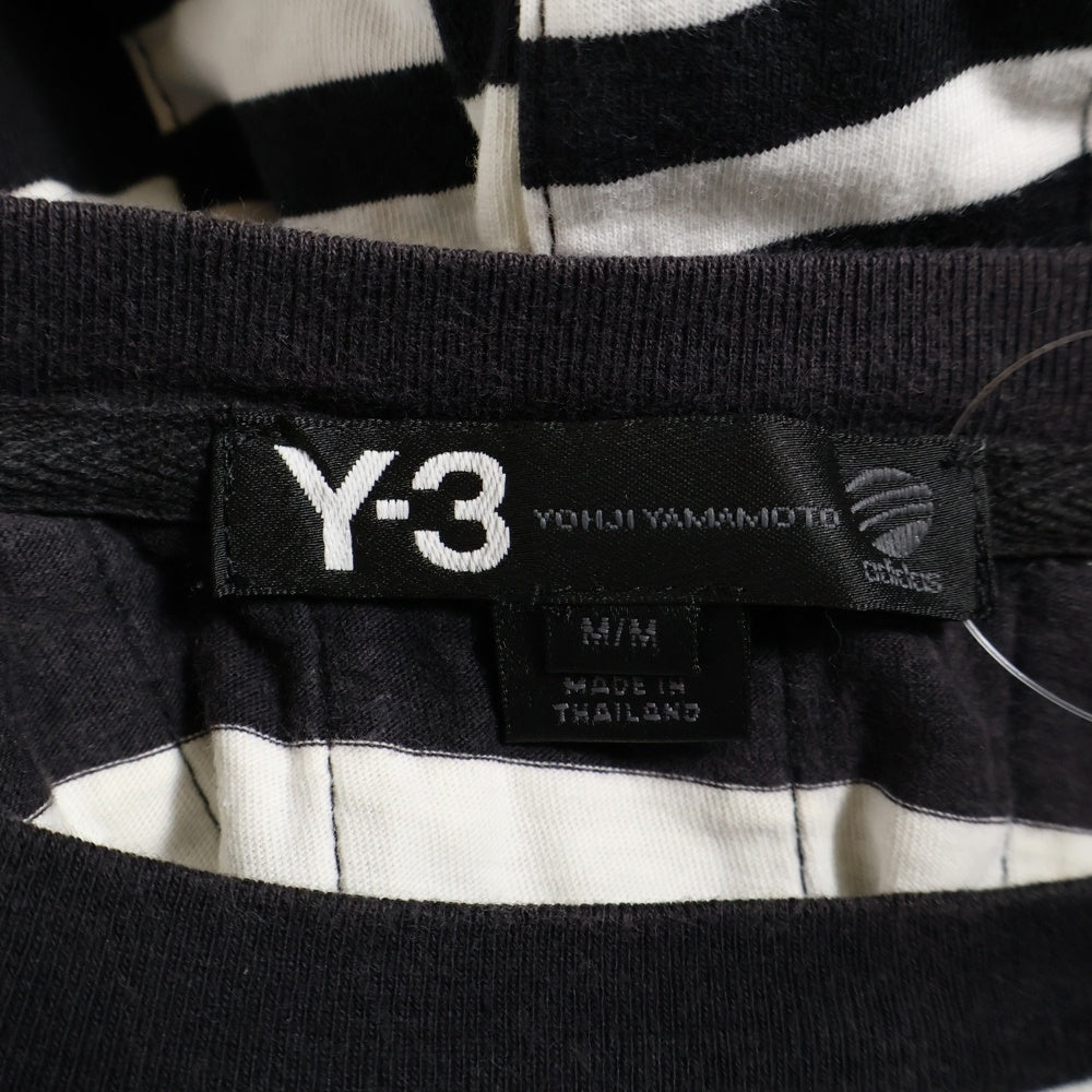 Y-3(ワイスリー) ボーダー 半袖Tシャツ カットソー ブラック/ホワイト AP2444