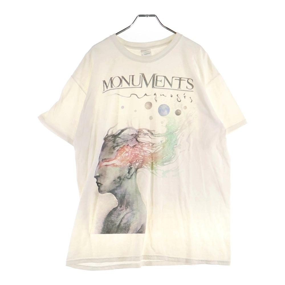 NO BRAND(ノーブランド) MONUMENTS GNOSIS モニュメンツ グノーシス プリント 半袖Tシャツ カットソー ホワイト
