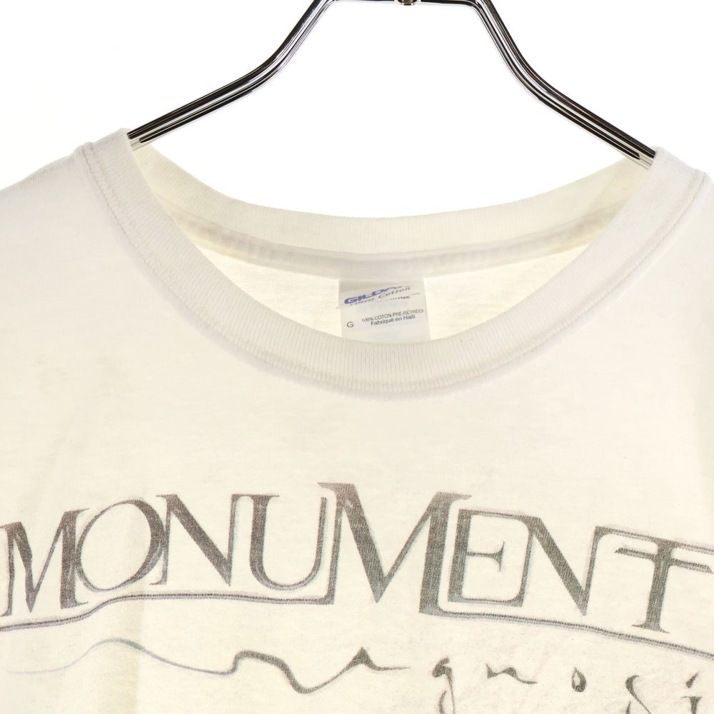 NO BRAND(ノーブランド) MONUMENTS GNOSIS モニュメンツ グノーシス プリント 半袖Tシャツ カットソー ホワイト