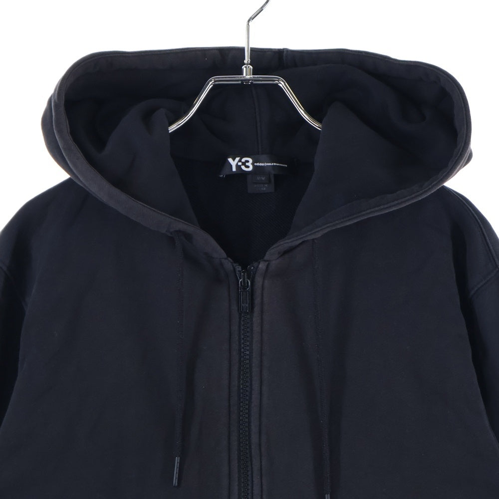 Y-3(ワイスリー) バックロゴプリント ジップアップフーディー パーカー スウェット ブラック P98172