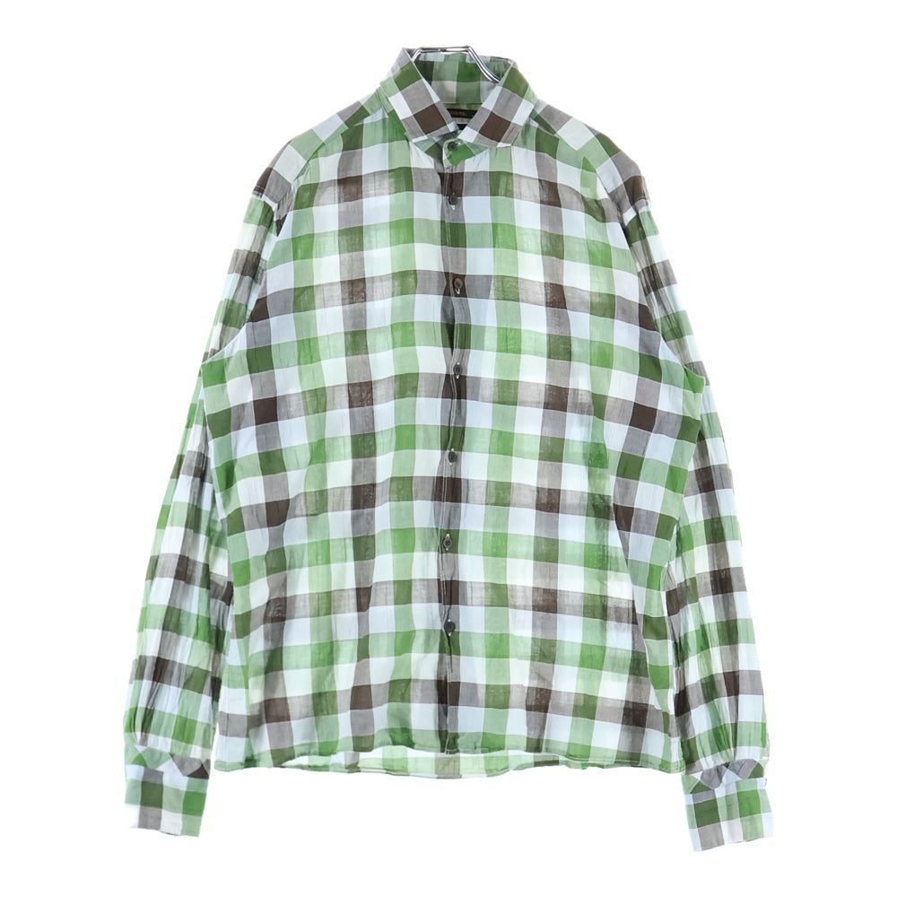 DIESEL(ディーゼル) ボタンダウン チェック 長袖シャツ グリーン