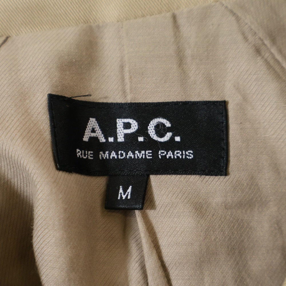 A.P.C(アーペーセー) コットン 6B ダブルポケット ステンカラーコート ブラウン 24531-20252