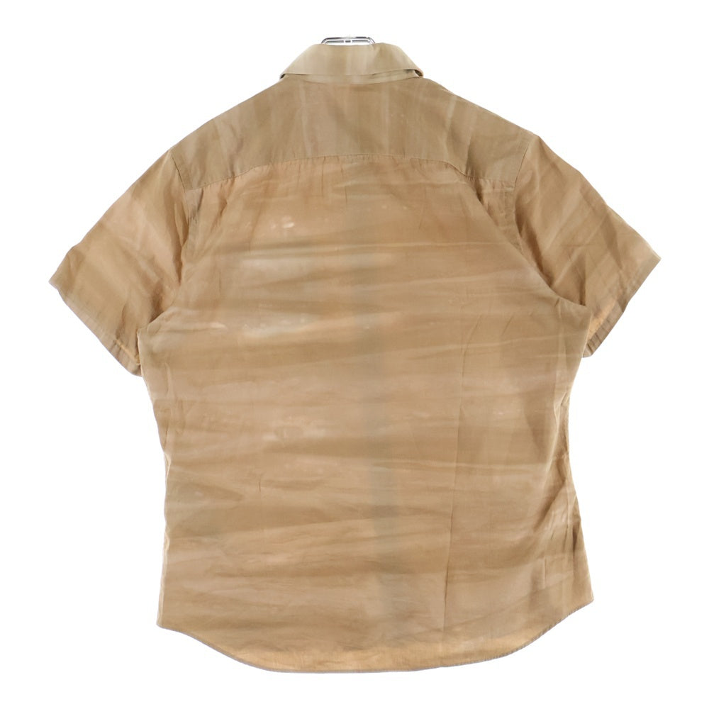 PRADA(プラダ) 7B 胸ポケット ロゴデザイン 半袖シャツ ブラウン UCS137 R161