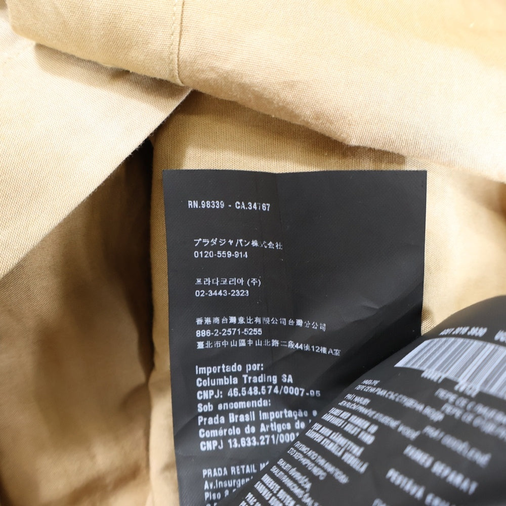 PRADA(プラダ) 7B 胸ポケット ロゴデザイン 半袖シャツ ブラウン UCS137 R161