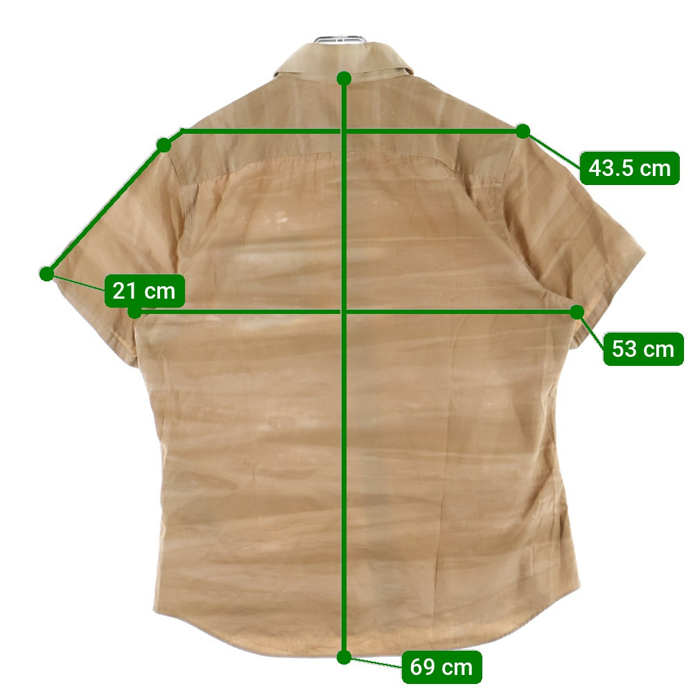 PRADA(プラダ) 7B 胸ポケット ロゴデザイン 半袖シャツ ブラウン UCS137 R161