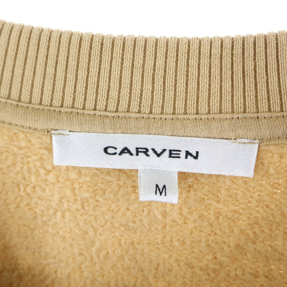 CARVEN(カルヴェン) CUT OUT MOLLETON SWEAT カット アウト モルトン クルーネック スウェット トレーナー ブラウン
