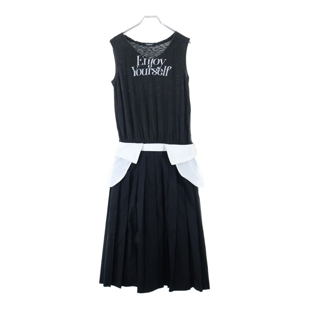 UNDERCOVER(アンダーカバー) 21SS layered pleated T-shirt dress レイヤード プリーテッド Tシャツ ドレス ノースリーブワンピース レディース ブラック