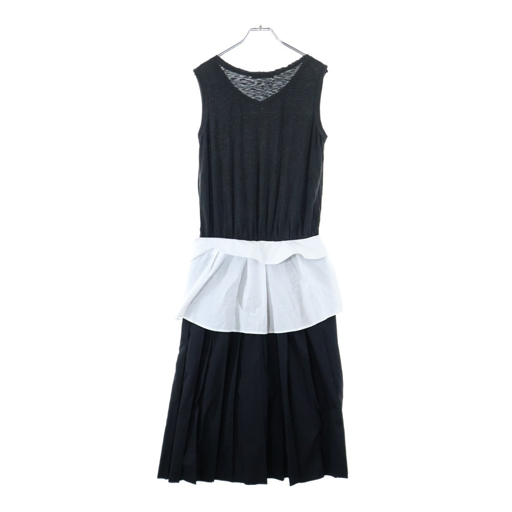 UNDERCOVER(アンダーカバー) 21SS layered pleated T-shirt dress レイヤード プリーテッド Tシャツ ドレス ノースリーブワンピース レディース ブラック