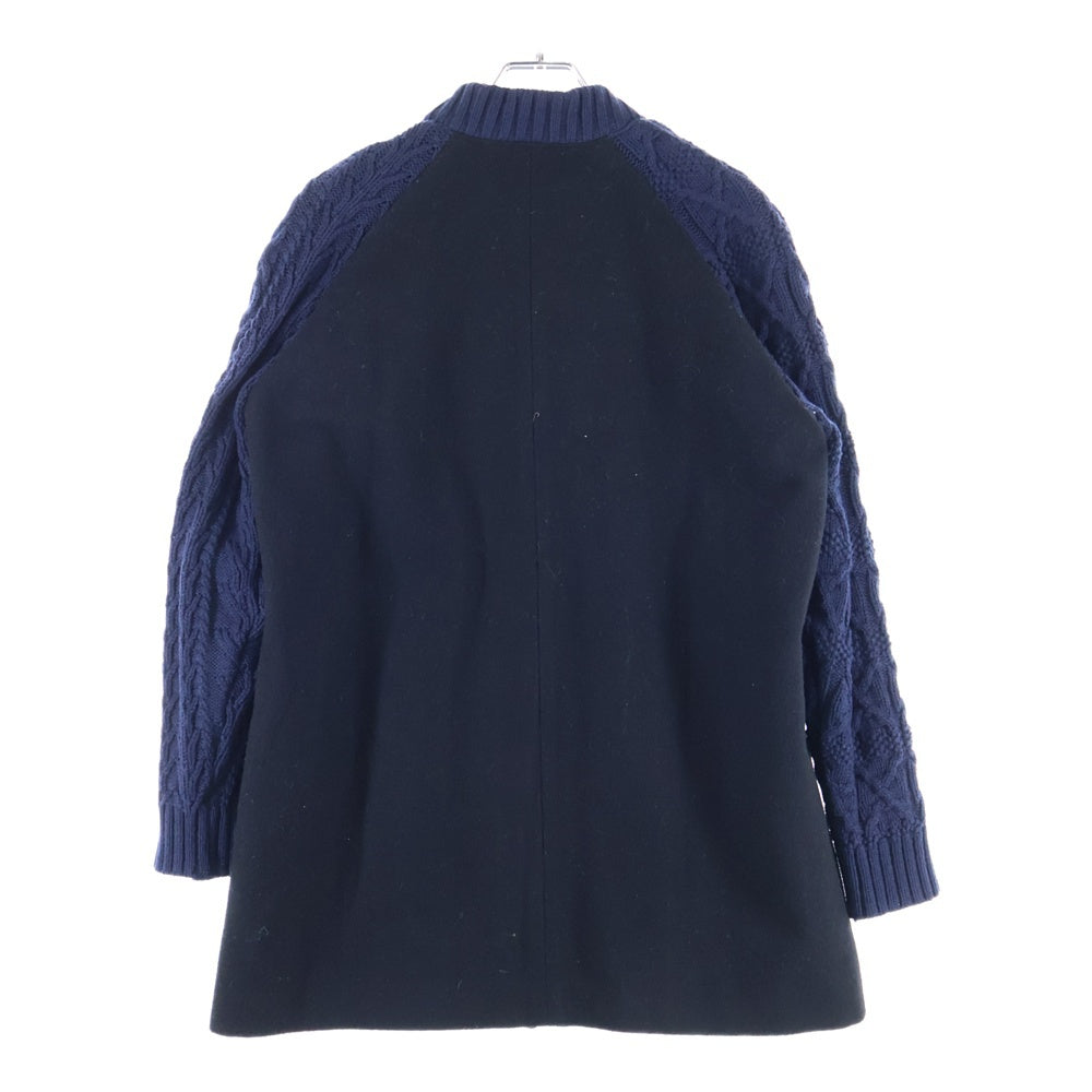 UNDERCOVER(アンダーカバー) 14AW ニット切替 バイカラー ジップアップコート ブラック/ネイビー レディース SUN1201