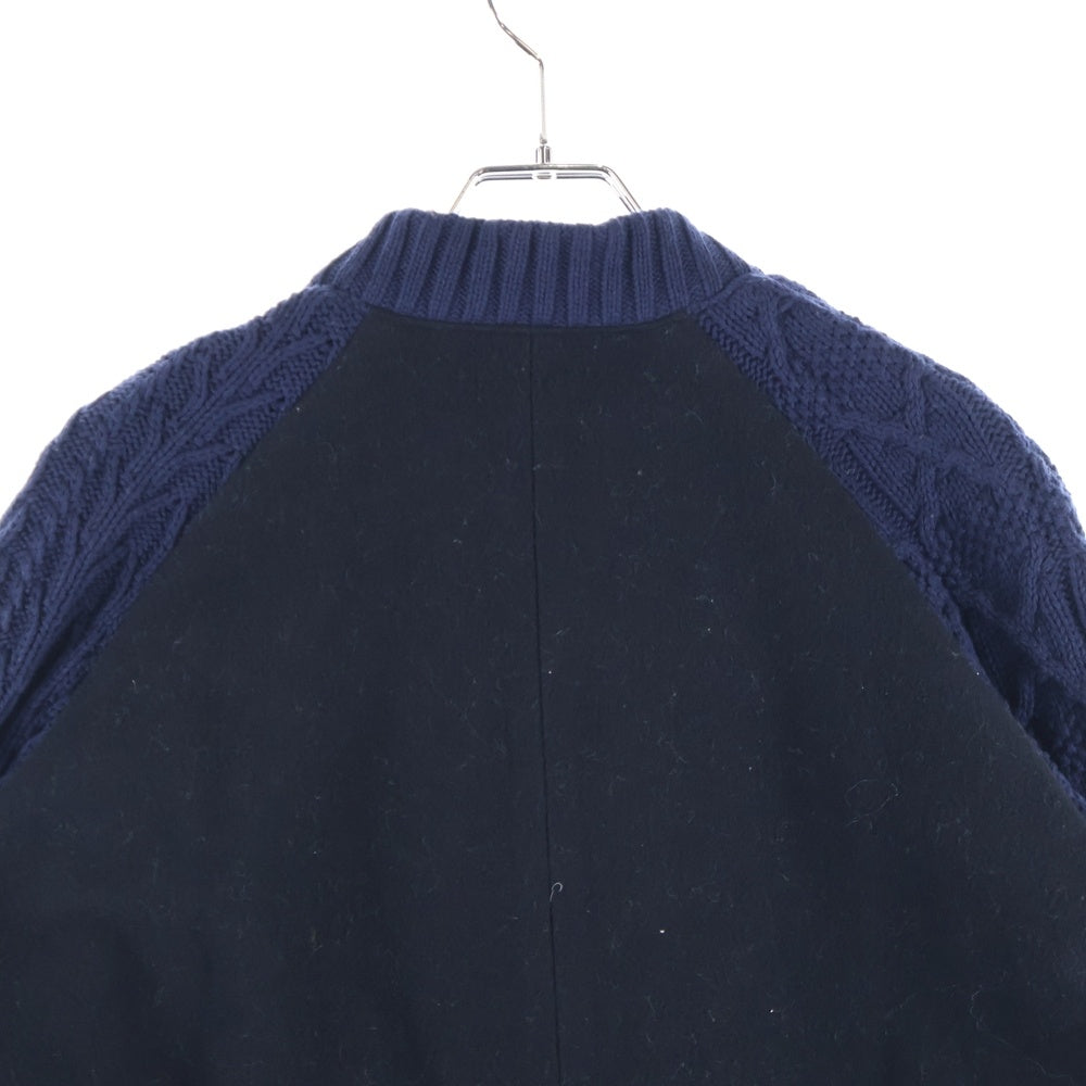 UNDERCOVER(アンダーカバー) 14AW ニット切替 バイカラー ジップアップコート ブラック/ネイビー レディース SUN1201