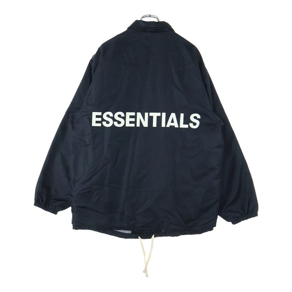 FEAR OF GOD ESSENTIALS(フィアオブゴッド エッセンシャルズ) バッグロゴプリント 裏起毛 ナイロンコーチジャケット ブラック