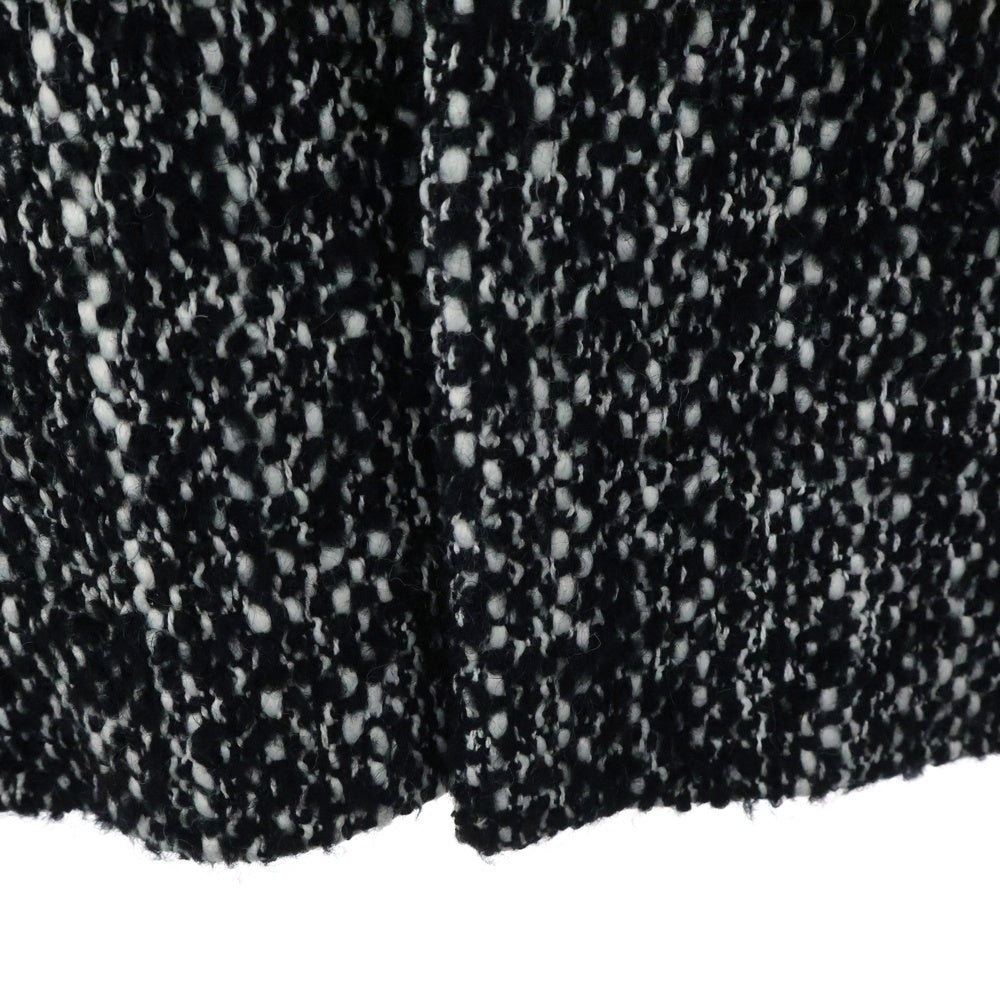 Hevo(イーヴォ) イタリア製 アクリルツイード チェスターコート ブラック/ホワイト