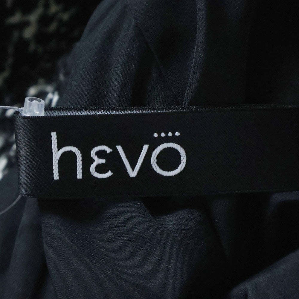 Hevo(イーヴォ) イタリア製 アクリルツイード チェスターコート ブラック/ホワイト