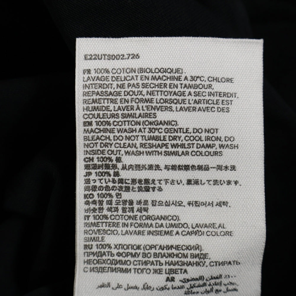 AMI Alexandre Mattiussi(アミアレクサンドルマテュッシ) 22SS ハートロゴ刺繍 コットン クルーネック 半袖Tシャツ カットソー ブラック E22UTS002.726