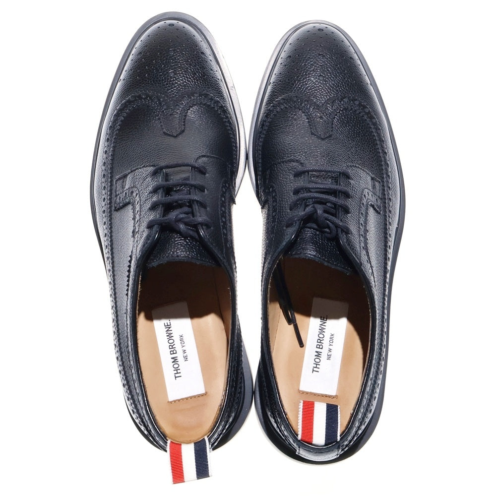THOM BROWNE(トムブラウン) CLASSIC LONGWING BROGUE クラシック ウイングチップ レザー ドレスシューズ ブローグシューズ ブラック MFD002H-00198