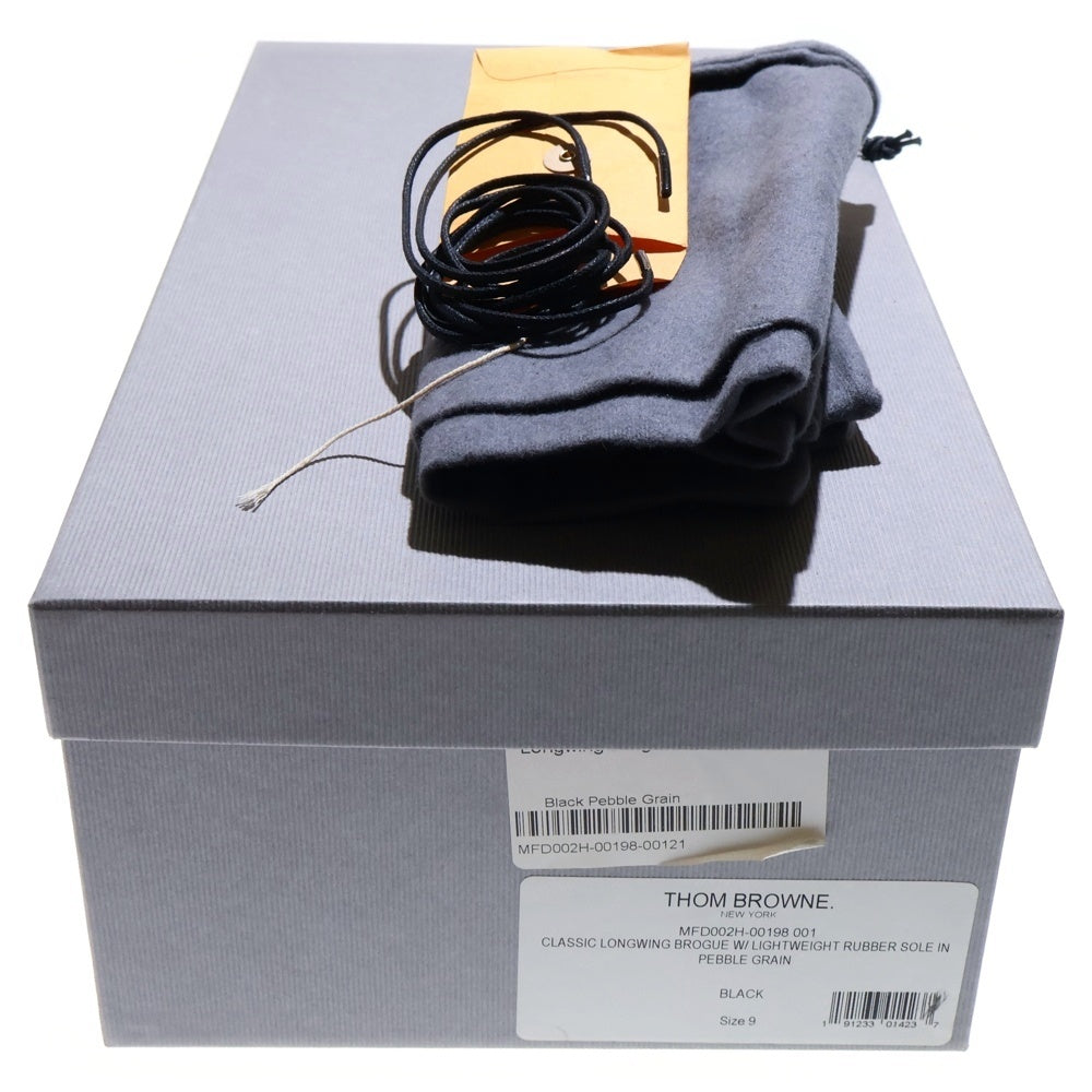 THOM BROWNE(トムブラウン) CLASSIC LONGWING BROGUE クラシック ウイングチップ レザー ドレスシューズ ブローグシューズ ブラック MFD002H-00198