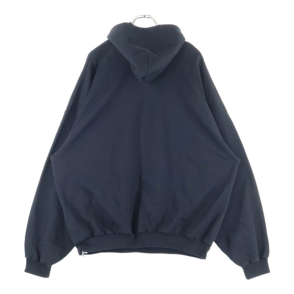 BALENCIAGA(バレンシアガ) 25SS BB GARDE ROBE LARGE FIT HOODIE ラージフィット フロントロゴ刺繍 スウェットプルオーバーパーカー フーディー ブラック 813406 TRVW1