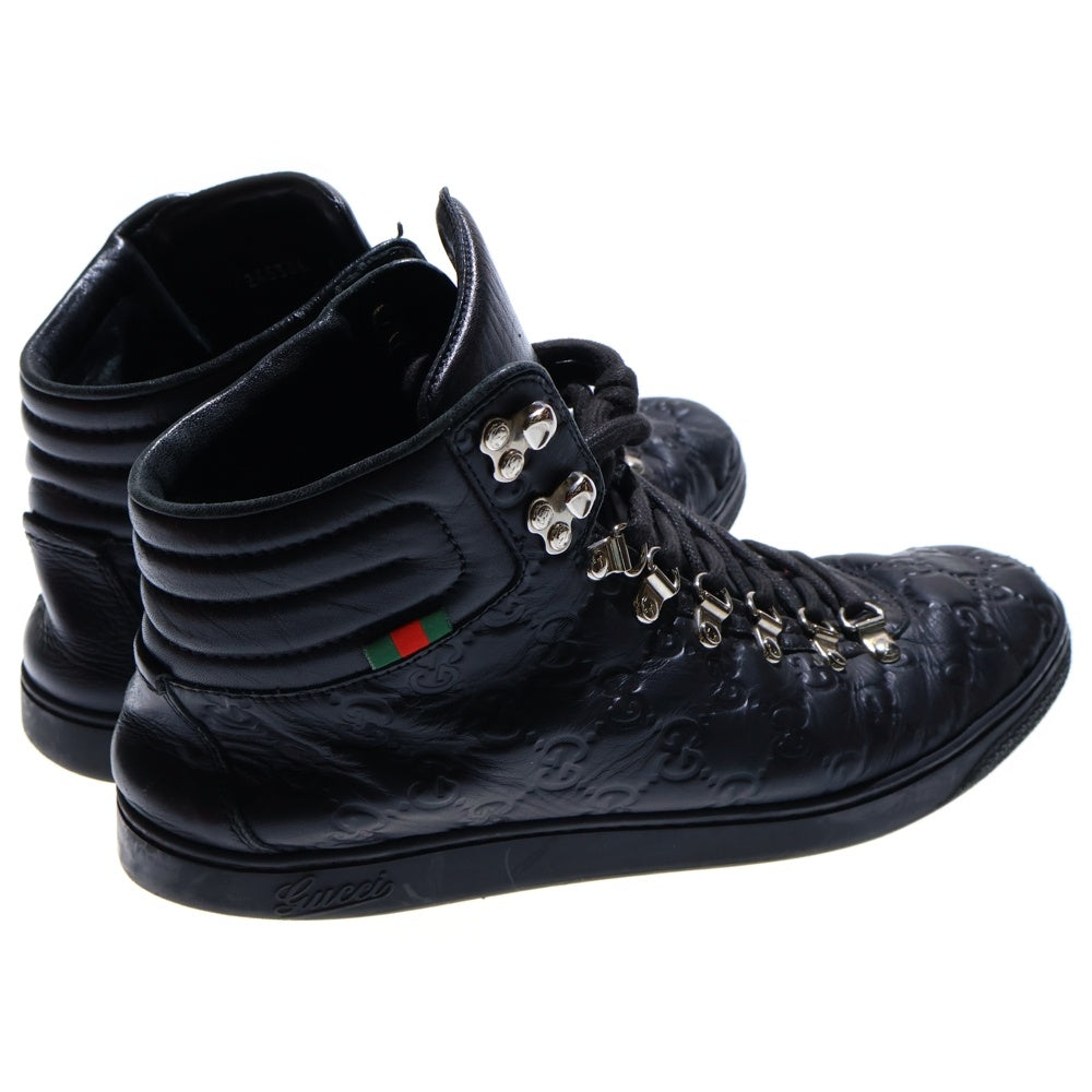 GUCCI(グッチ) GUCCISSIMA グッチシマ GG柄 ハイカットレザーシューズ スニーカー ブラック 245306