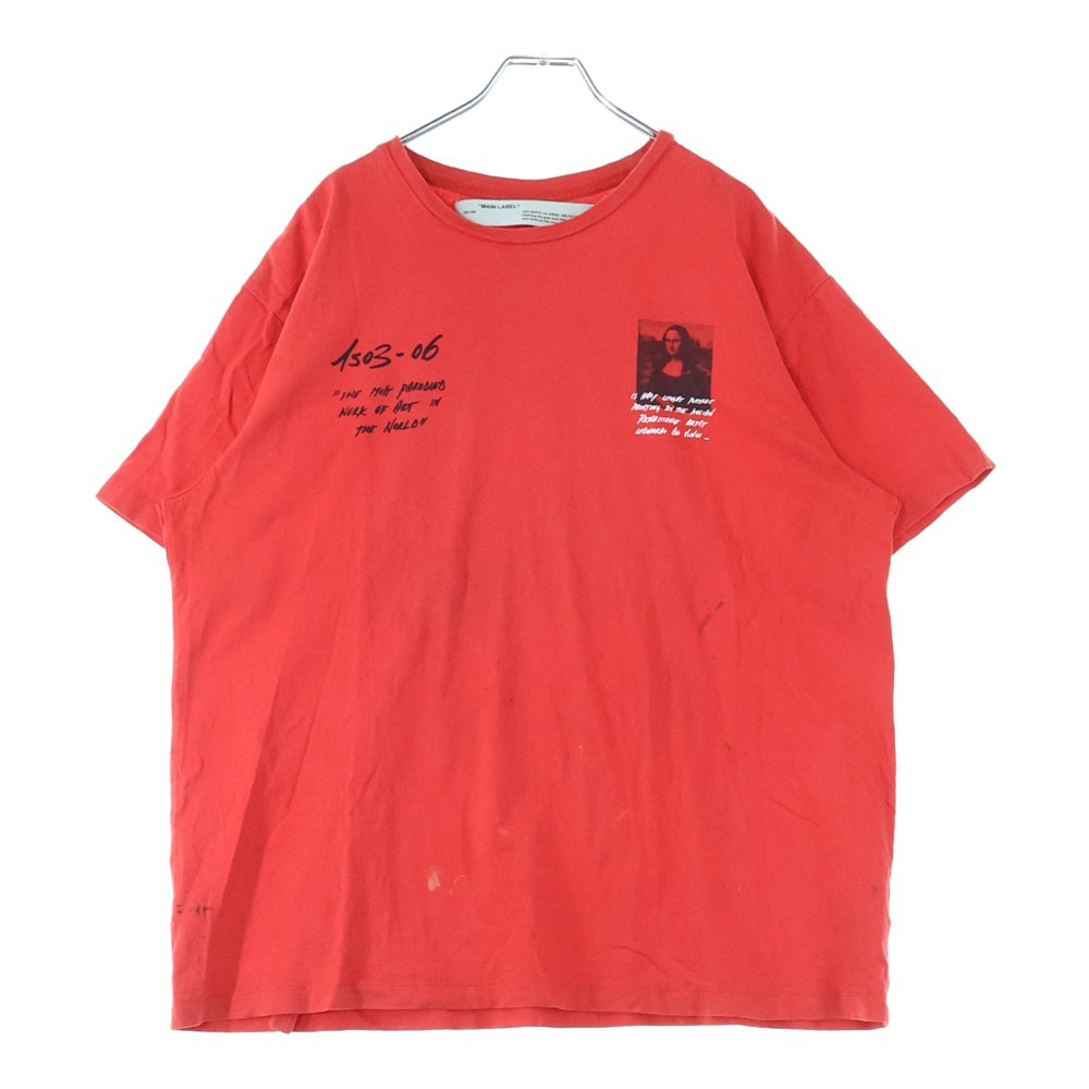 OFF-WHITE(オフホワイト) 19SS MONNALISA TEE モナリザデザイン クルーネック カットソー 半袖Tシャツ レッド OMAA038S19185005